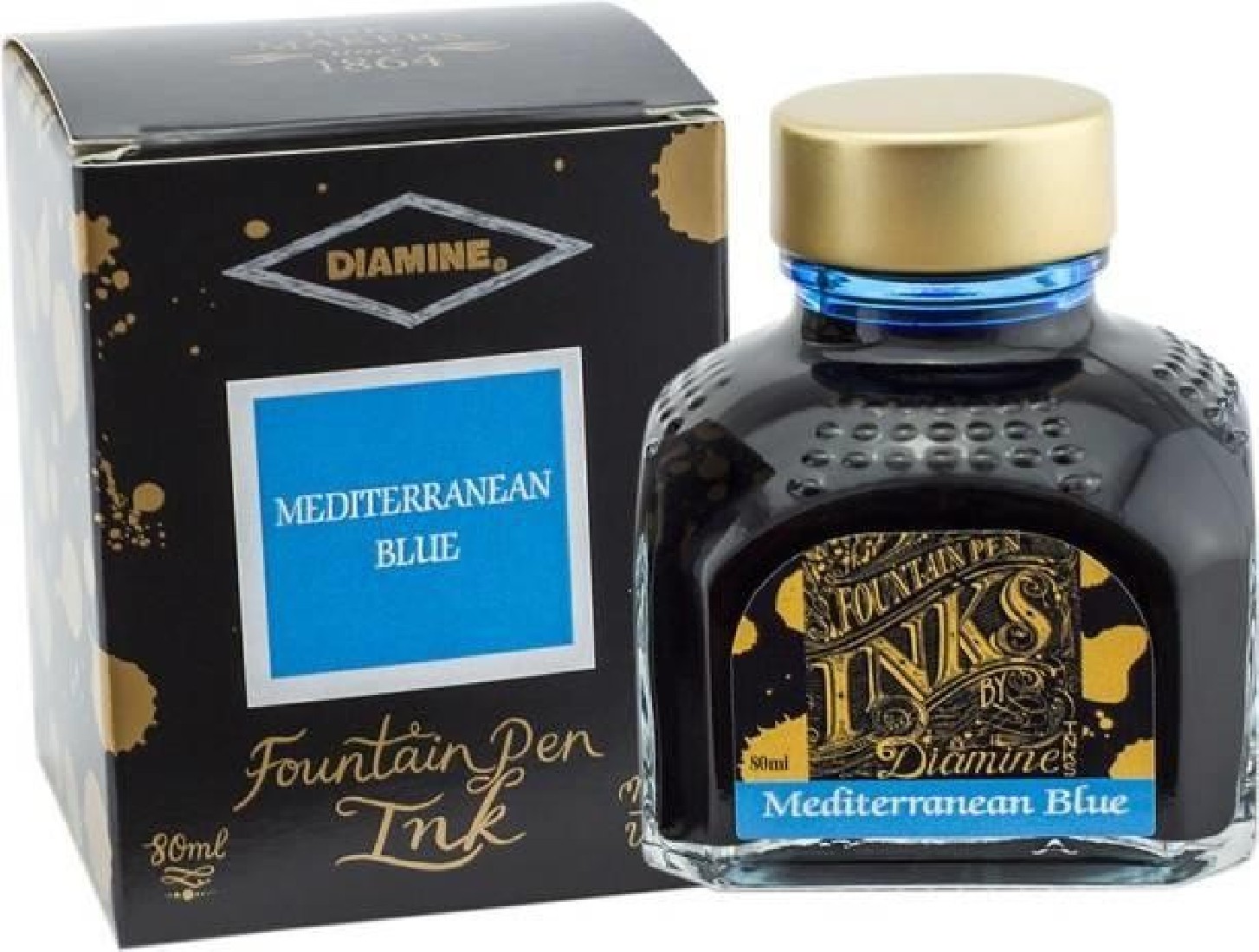 Diamine 80ml Meditteranean blue 043 Fountain pen ink bottle