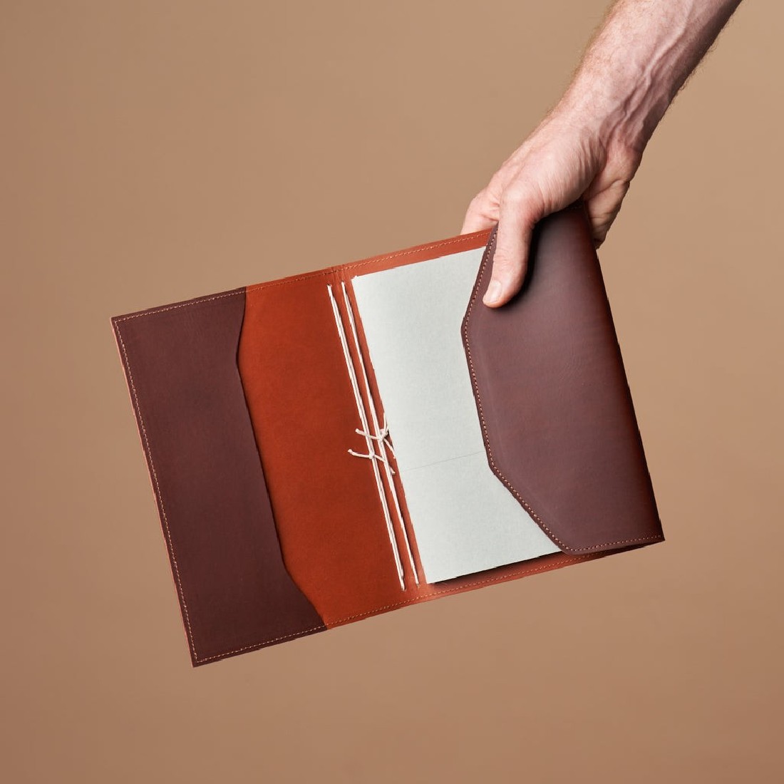 Paper Republic Le Trifold A5 chestnut and cognac
