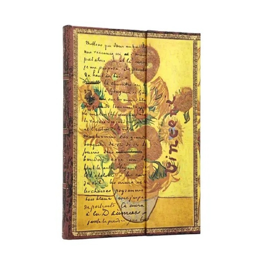 Paperblanks Notebook Van Gogh Sunflowers Midi Wrap Lined