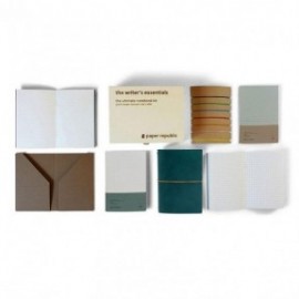Paper Republic the writers essentials [xl] | petrol blue leather journal kit