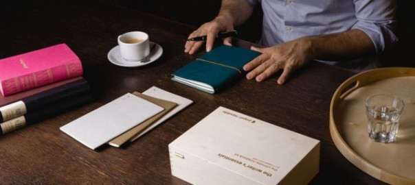 Paper Republic the writers essentials [xl] | petrol blue leather journal kit