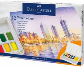 Faber Castell Watercolours in pans 12 pieces set 169712