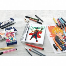 Faber Castell Pitt Artist Pens Manga Shojo Set - Wallet of 6 167155