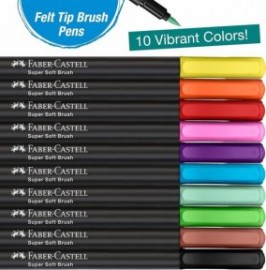 Faber Castell, Black Edition Brush Pen,  Box of 10, 116451