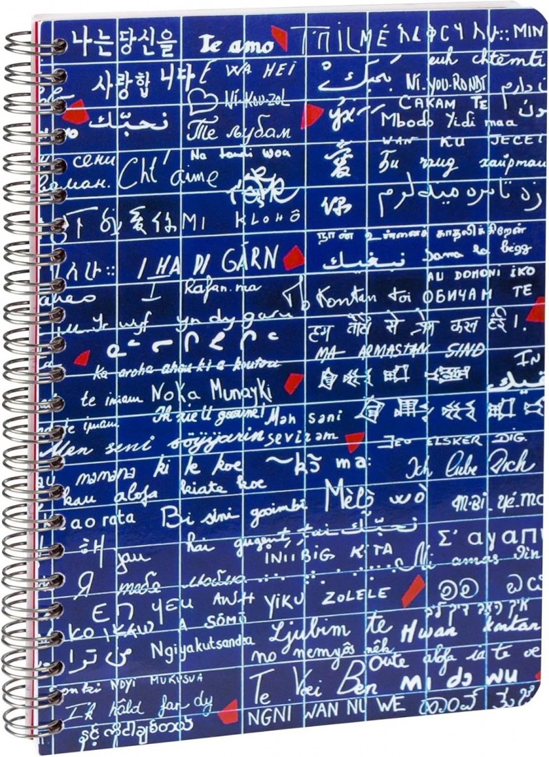 Clairefontaine notebook spiral Le Mur Des Je Taime, A5 14,8X21cm, 120 pages, 90gsm, 116314, ruled