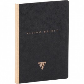 Clairefontaine Rhodia 102546C, A Flying Spirit paperback canvas notebook 96 ivory pages 14.8x21 cm 90g lined, black glossy card cover