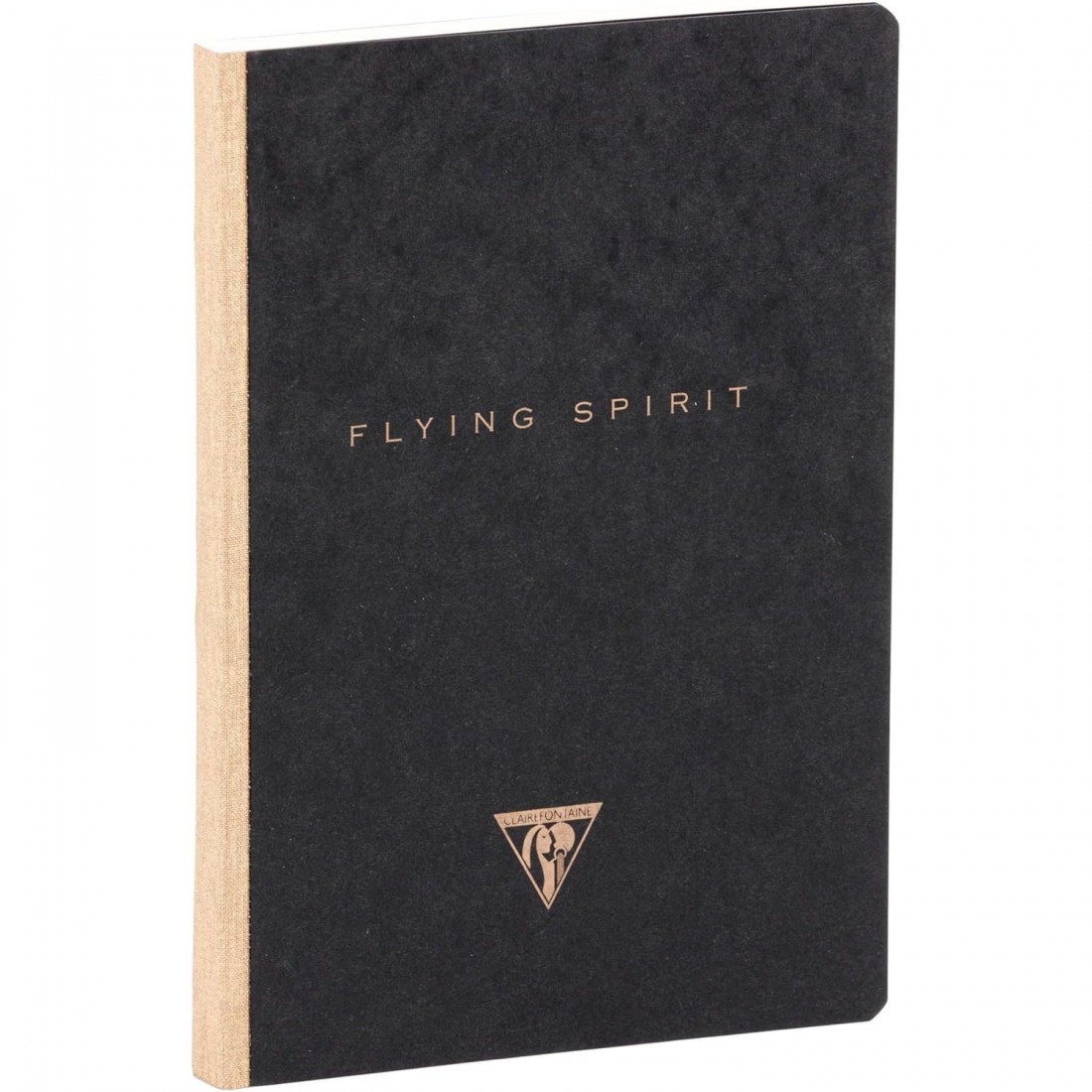 Clairefontaine Rhodia 102546C, A Flying Spirit paperback canvas notebook 96 ivory pages 14.8x21 cm 90g lined, black glossy card cover