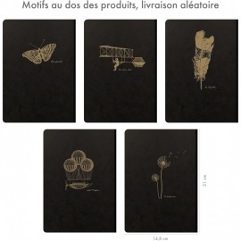 Clairefontaine Rhodia 102546C, A Flying Spirit paperback canvas notebook 96 ivory pages 14.8x21 cm 90g lined, black glossy card cover