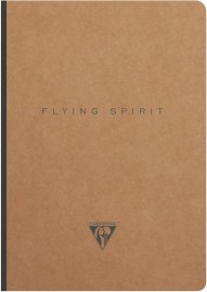 Clairefontaine - 103546C - A Linen Spine Pocket Book - Flying Spirit A5 14.8 x 21 cm 192 Pages Ruled Ivory Paper 90g Brown Kraft Cover