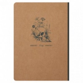 Clairefontaine - 103546C - A Linen Spine Pocket Book - Flying Spirit A5 14.8 x 21 cm 192 Pages Ruled Ivory Paper 90g Brown Kraft Cover