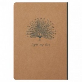 Clairefontaine - 103546C - A Linen Spine Pocket Book - Flying Spirit A5 14.8 x 21 cm 192 Pages Ruled Ivory Paper 90g Brown Kraft Cover