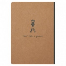 Clairefontaine - 103546C - A Linen Spine Pocket Book - Flying Spirit A5 14.8 x 21 cm 192 Pages Ruled Ivory Paper 90g Brown Kraft Cover