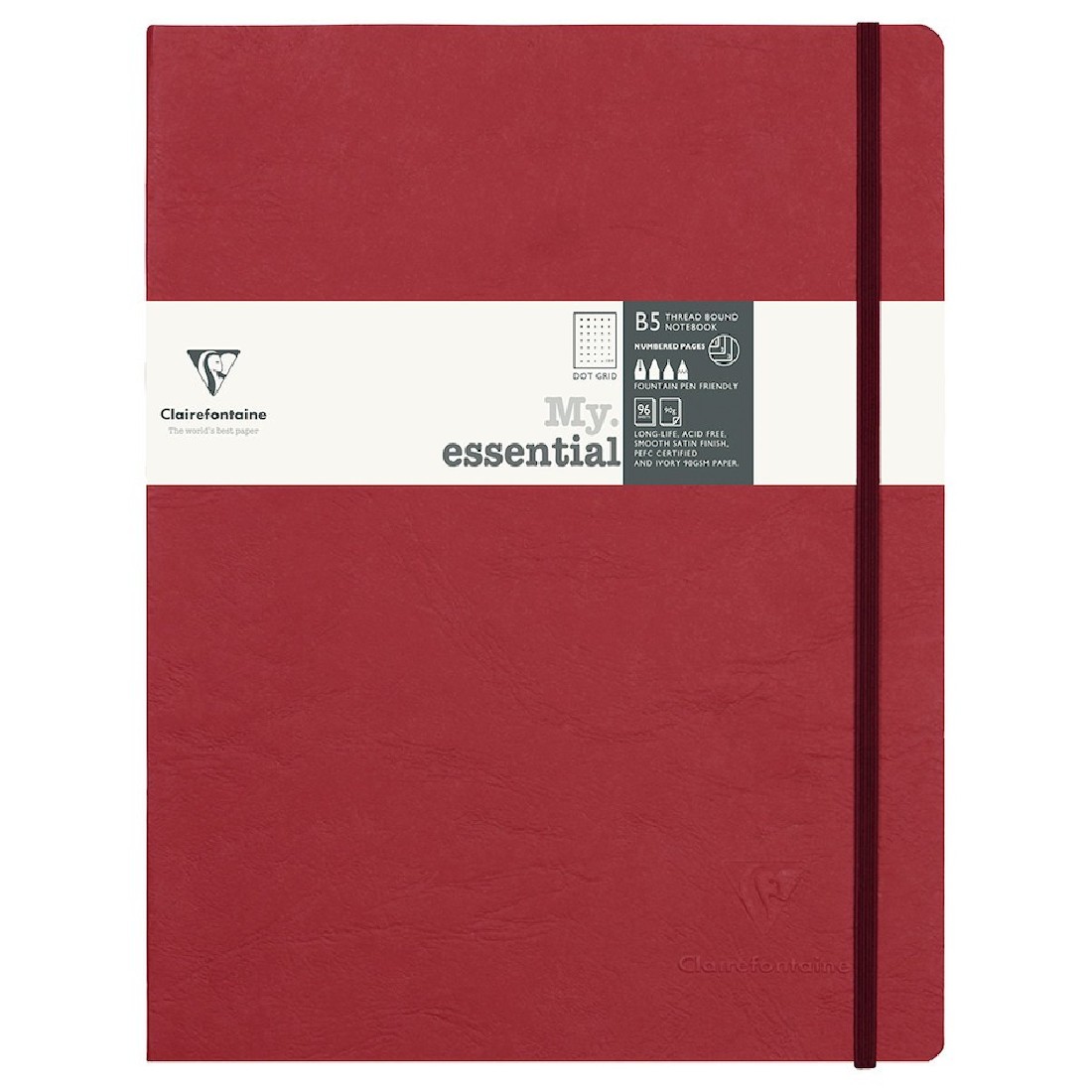 Clairefontaine Rhodia notebook my.essential B5 19X25 cm, red, dotted, 90g 794432