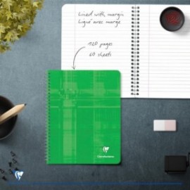 Clairefontaine Rhodia notebook spiral A5 16,5X21cm 120 pages white paper 90gsm ruled with margin 883c