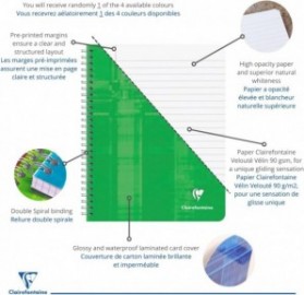 Clairefontaine Rhodia notebook spiral A5 16,5X21cm 120 pages white paper 90gsm ruled with margin 883c
