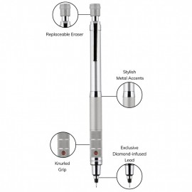 Uni Kuru Toga Gun Metallic 0.5mm Mechanical Pencil silver Japan mitsubishi M5 1017