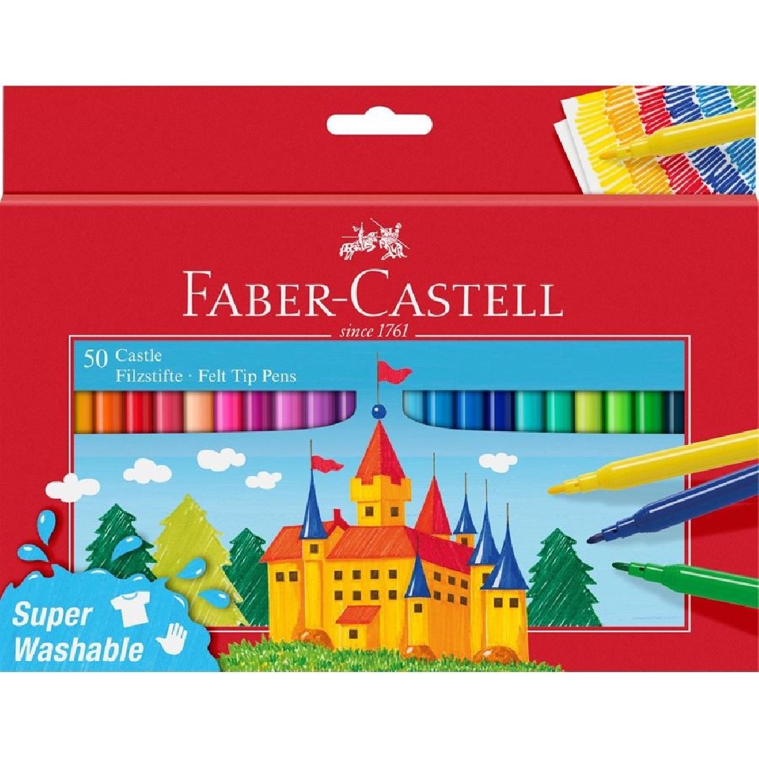 Faber Castell Fibre-tip pen Castle Cardboardbox 50pc. 554204