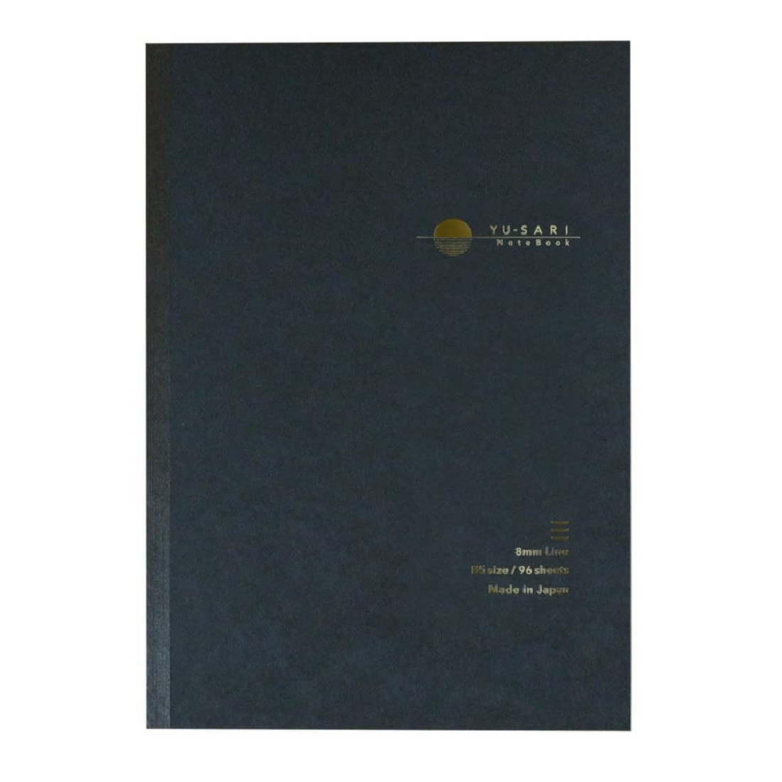 Yu-sari Premium notebook B5 182x257mm,  ruled, 192 pages, 95gr, black by Nakabayashi