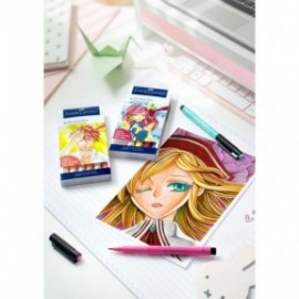 Faber castell Pitt Artist Pen Brush Case of 6, Manga Kaoiro 167168