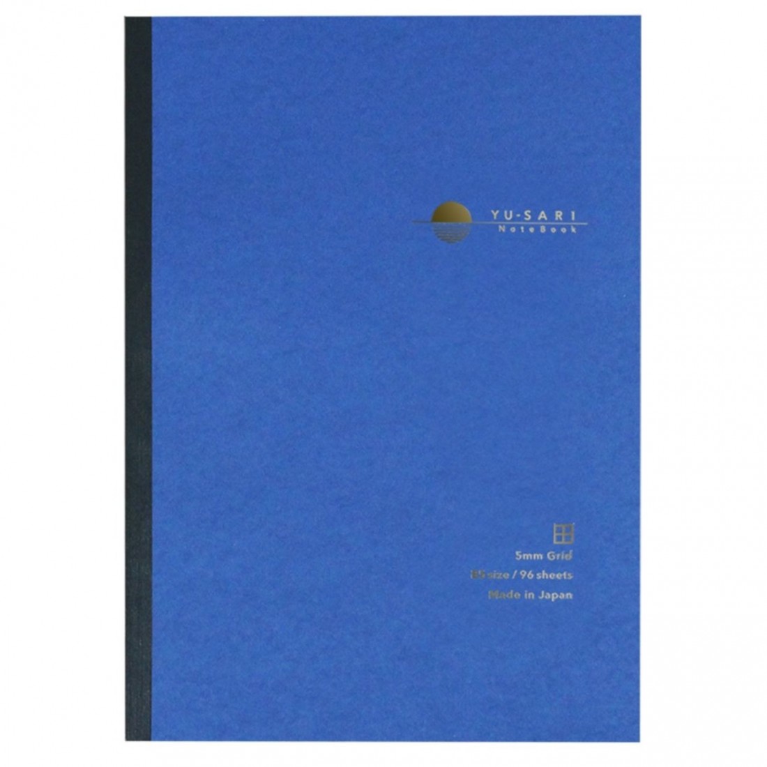 Yu-sari Premium notebook B5 182x257mm,  5mm squared, 192 pages, 95gr, black by Nakabayashi