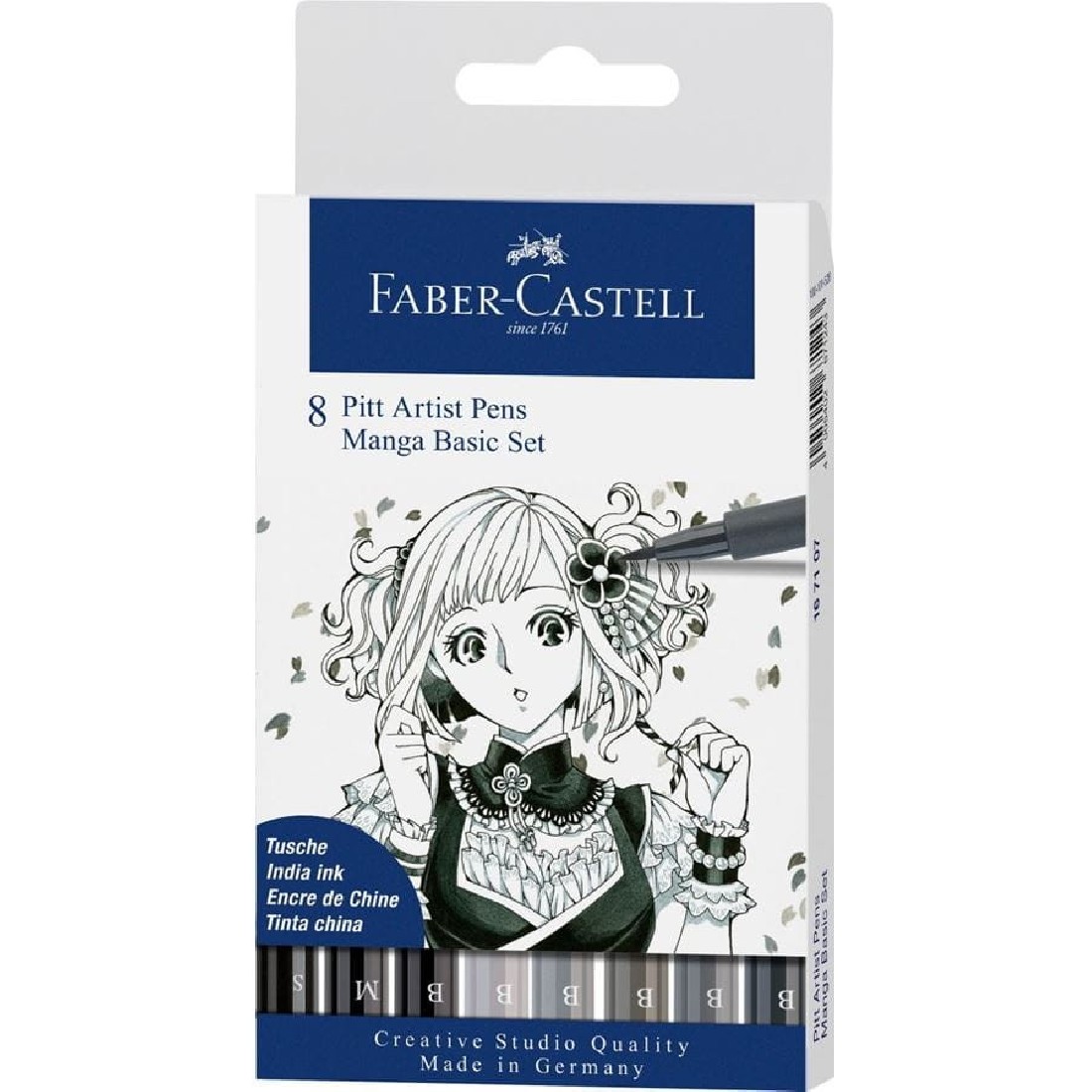Faber Castell Pitt Artist Pen Brush Manga Set of 8 167107