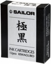 Sailor black Ink Cartridges for Fountain Pens Kiwaguro 13-0604-120