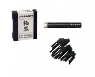 Sailor black Ink Cartridges for Fountain Pens Kiwaguro 13-0604-120