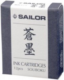 Sailor blue black Ink Cartridges for Fountain Pens Souboku 13-0604-144