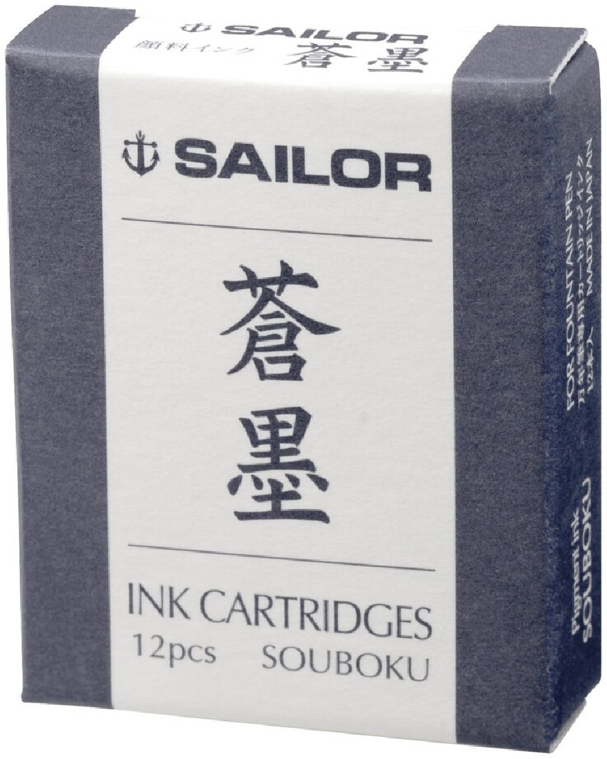 Sailor blue black Ink Cartridges for Fountain Pens Souboku 13-0604-144