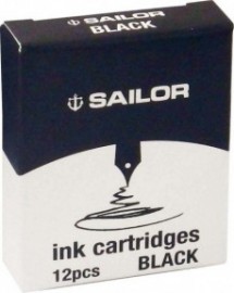 Sailor Gentle Ink cartridges black 12pcs 13-0404-120