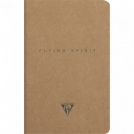 Clairefontaine Rhodia 103506C A quilted notebook sewn with Flying Spirit thread, 96 ivory pages 11x17 cm, 90g lined, brown kraft card cover