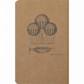 Clairefontaine Rhodia 103506C A quilted notebook sewn with Flying Spirit thread, 96 ivory pages 11x17 cm, 90g lined, brown kraft card cover