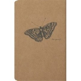 Clairefontaine Rhodia 103506C A quilted notebook sewn with Flying Spirit thread, 96 ivory pages 11x17 cm, 90g lined, brown kraft card cover