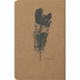 Clairefontaine Rhodia 103506C A quilted notebook sewn with Flying Spirit thread, 96 ivory pages 11x17 cm, 90g lined, brown kraft card cover