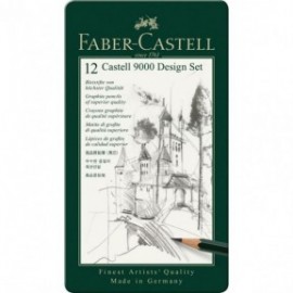 Faber Castell 9000 Graphite Pencil Design Set,  Tin of 12,  119064