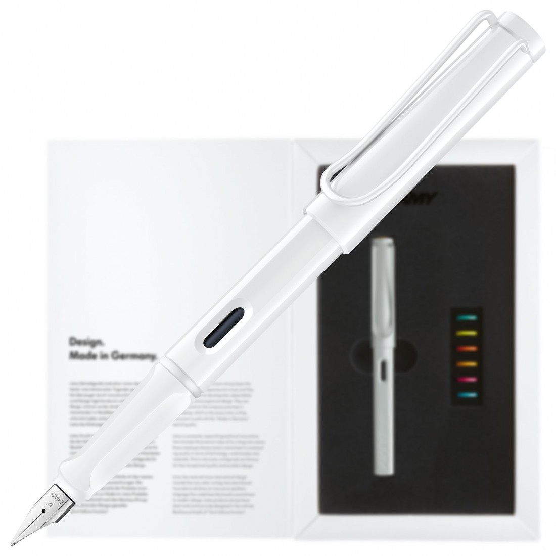 Lamy Safari All White Multirings 0B1 Limited Edition Fountain Pen Set