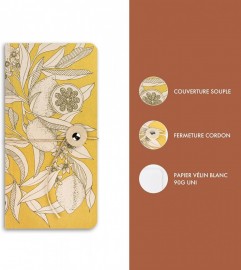 Clairefontaine Rhodia slim notebook 9x18cm, Jardin des Sens, white blanc paper 90gsm 116345