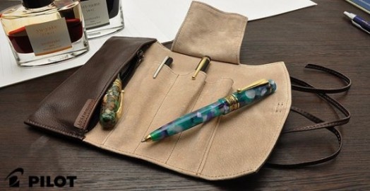 Pilot Pensamble Roll Zipper Pen Case for 3 Pens Dark Brown PSRF3-01-DBN