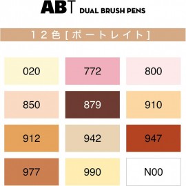 Tombow Dual Brush Pen ABT Set of 12 Colors Portrait AB-T12CPO