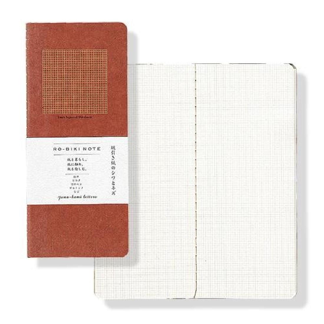 Yamamoto notebook Ro-biki basic style 2mm Squared  91×210 mm, 60 pages GA017