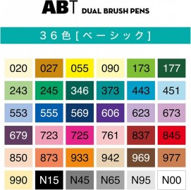 Tombow Dual Brush Pen ABT 36 Color Set Basic AB-T36CBA