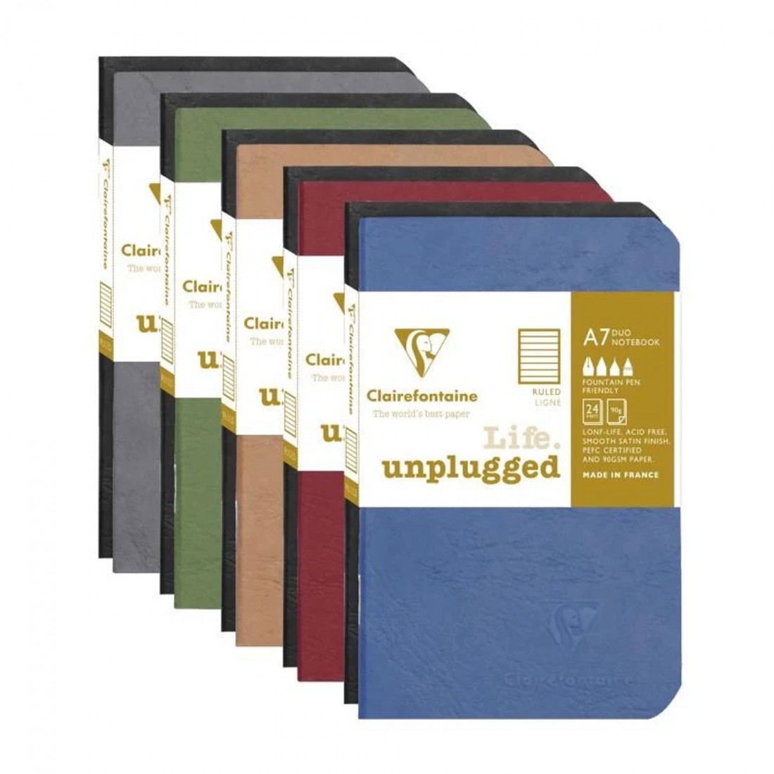 Clairefontaine Rhodia Nomaddict A7 Duo Notebooks Lined, 90gsm, 24sheets, 73106C