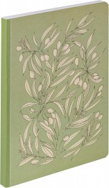 Clairefontaine Rhodia, A paperback notebook with orange blossoms and olive trees,  A5 14.8 x 21 cm, 160 pages lined white paper 90 g,  flexible brochure, canvas back  116344C