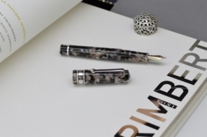 Santini Italia Libra Chess RT 18k piston filler pen with ebonite feeder pen