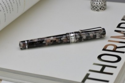 Santini Italia Libra Chess RT 18k piston filler pen with ebonite feeder pen