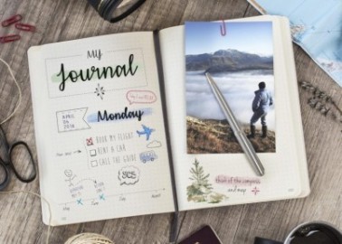 Clairefontaine Rhodia 794434C Collection Nomaddict My.Essential Blue Stitched Elasticated Notebook - B5 19 x 25 cm - 192 DOT Numbered Pages - Ivory Paper 90 g - Glossy Leather Grain Card Cover