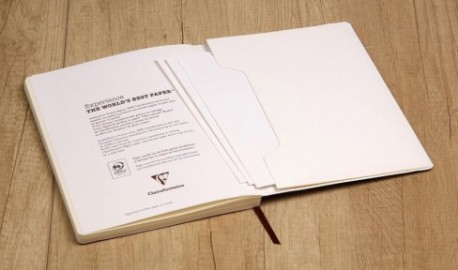 Clairefontaine Rhodia 794434C Collection Nomaddict My.Essential Blue Stitched Elasticated Notebook - B5 19 x 25 cm - 192 DOT Numbered Pages - Ivory Paper 90 g - Glossy Leather Grain Card Cover