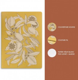 Clairefontaine Rhodia A4 21x 29,7cm notebook, Jardin des Sens, 96 pages, Ruled White 90gsm pages 116341