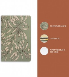 Clairefontaine Rhodia A6 11 x 17cm  notebook, Jardin des Sens, 64 pages, ruled, white paper 90gsm, 116337