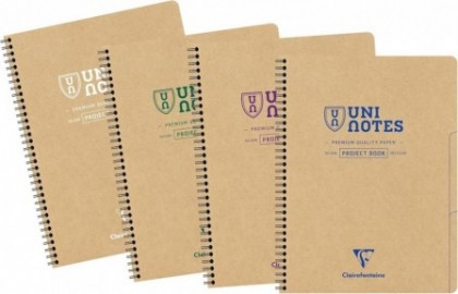 Clairefontaine Rhodia A4 spiral notebook, Uni Notes, white ruled 90gsm recycled paper, craft cover, 160 pages, 9863C